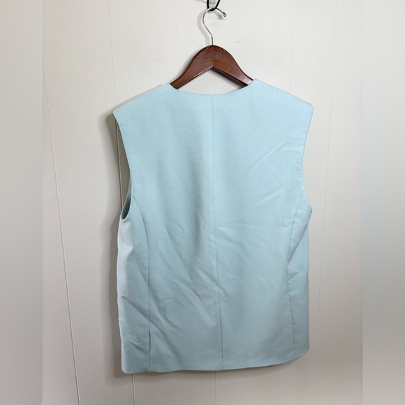 Zara powder blue oversized sleeveless vest blazer size M - Picture 7 of 7